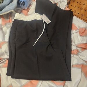 H&M Black Pants with White Waistband